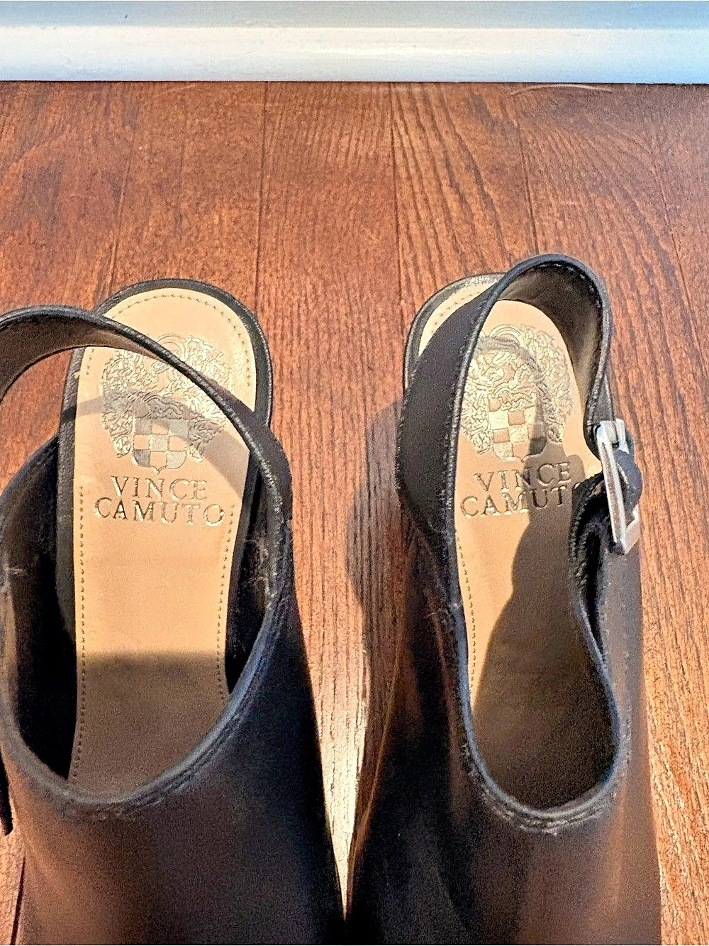 Vince Camuto Black Heeled Sandals Like New